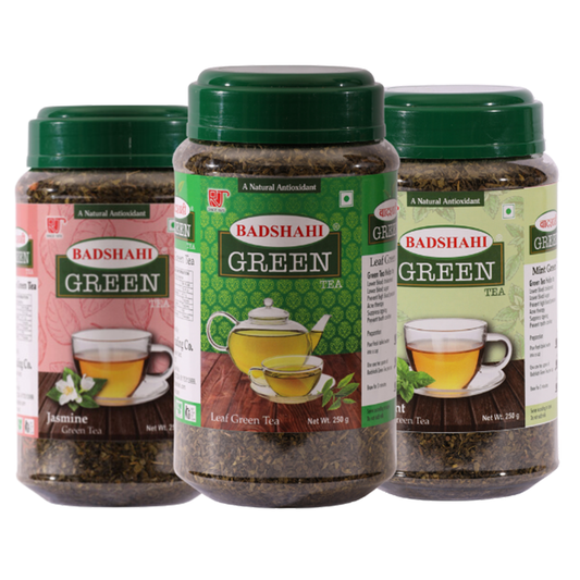 Plain Green Tea + Jasmine Green Tea + Mint Green Tea (250gm each)